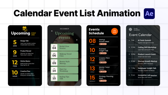 Photo of Calendar Event List – Videohive 60799154