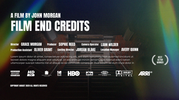 Photo of Film End Credits for Premiere Pro – Videohive 60614339