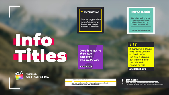 Photo of Info Titles | Final Cut Pro – Videohive 60681223