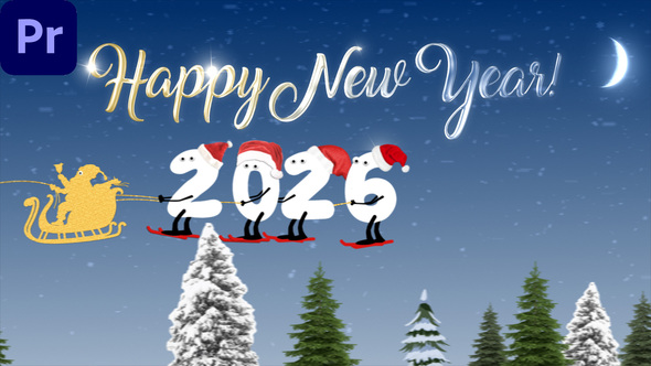 Photo of New Year Cartoon Skier 2026 | MOGRT – Videohive 60808827