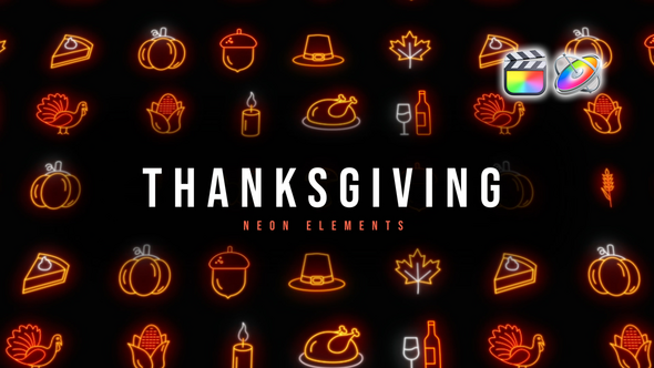 Photo of Thanksgiving Neon Elements | FCPX – Videohive 60649457