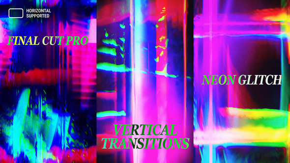 Photo of Vertical Neon Glitch Transitions | Final Cut Pro – Videohive 60857476