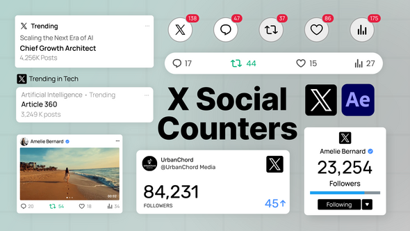 Photo of X Social Counters & UI Elements – Videohive 60799188
