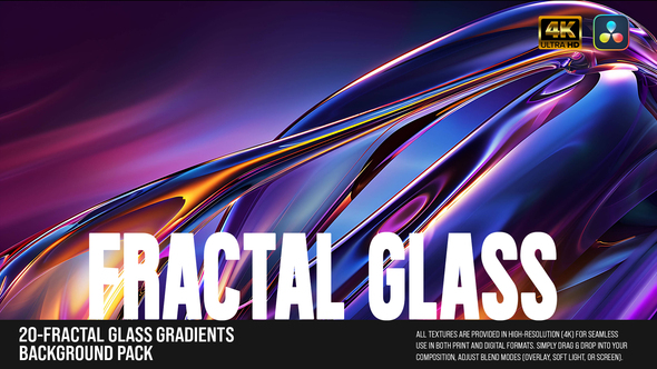 Photo of 20-Fractal Glass Gradients Background Pack For DR – Videohive 60940362