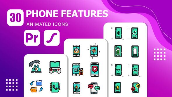 Photo of 30 Phone Features Icons | Premiere Pro & Lottie Animation – Videohive 61242045