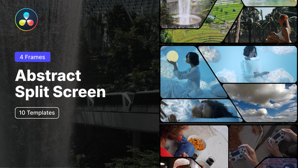 Photo of Abstract Split Screen – 4 Frames for DaVinci Resolve – Videohive 61104297