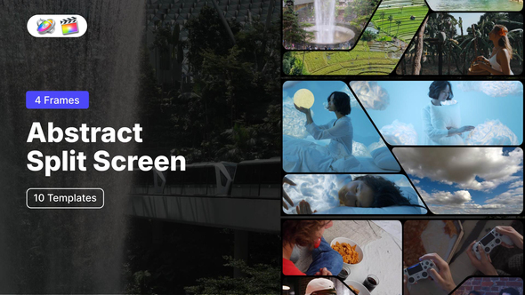 Photo of Abstract Split Screen – 4 Frames for FCPX – Videohive 61066889