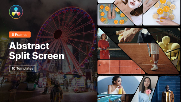 Photo of Abstract Split Screen – 5 Frames for DaVinci Resolve – Videohive 61223588