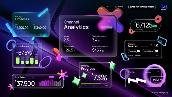 Photo of Glass Infographic Widget – Videohive 60908163