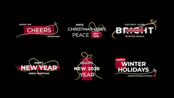 Photo of Glowing Christmas and New Year Typography – Videohive 61031089