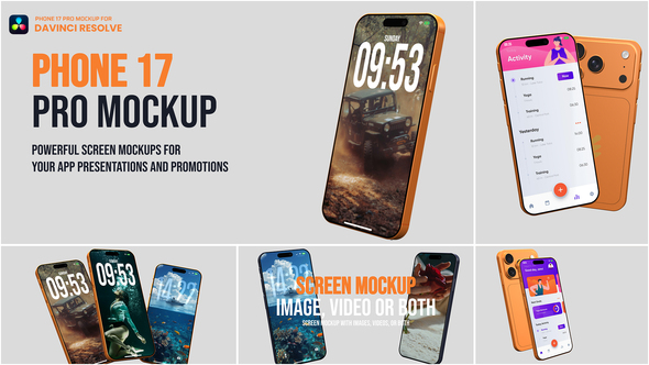 Photo of Phone 17 Pro Mockup Davinci Resolve – Videohive 61059239
