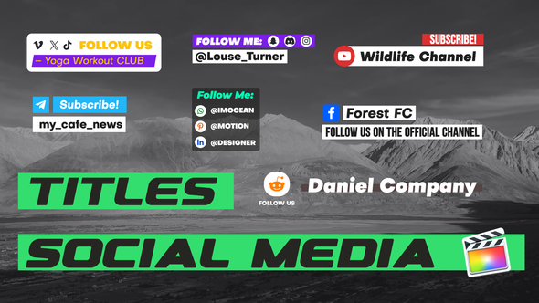 Photo of Titles with Social Media | FCPX – Videohive 61052465