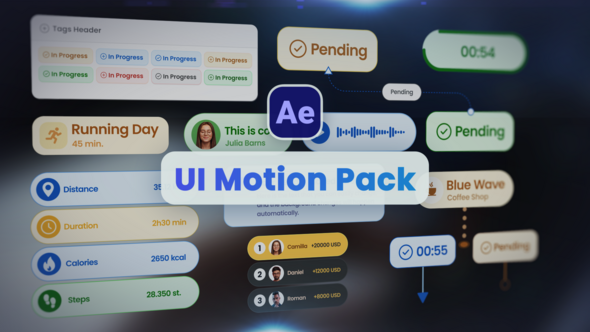Photo of UI Motion Pack – Tags, Timers, Stats, Map Pointers, Messages, Nodes and Data Overlays – Videohive 60964329