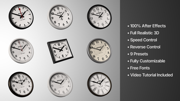 Photo of Analog 3D Clock – Videohive 60986408