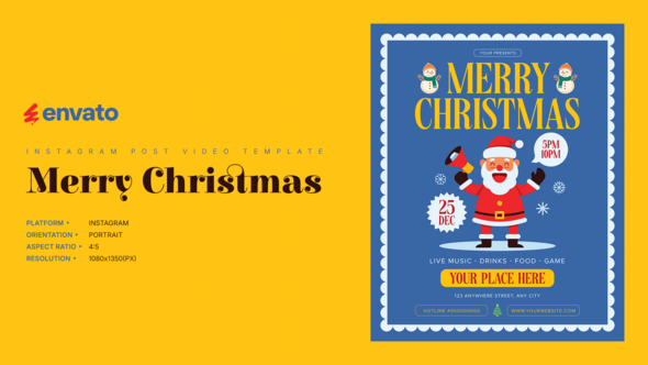 Photo of Christmas Instagram Post Portrait – Creative After Effects Video Template – Videohive 61125852