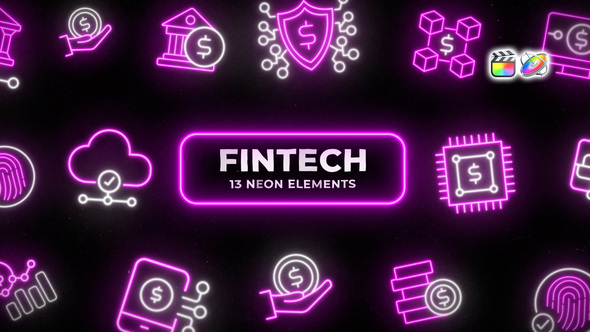 Photo of Fintech Neon Elements – Videohive 61256611