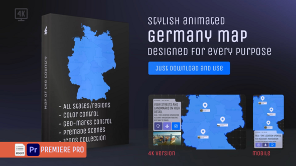 Photo of Germany Map – Federal Republic of Germany MOGRT Kit – Videohive 61392454