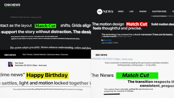 Photo of Match Cut – Videohive 61527250