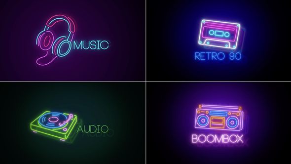 Photo of Neon Sign V8 – Music Element – Videohive 61390221