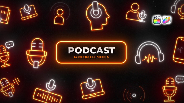 Photo of Podcast Neon Elements – Videohive 61256637