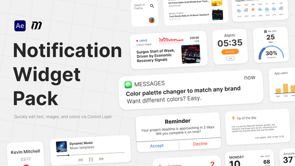 Photo of Text Bars Notification Widget Pack – Videohive 58652615