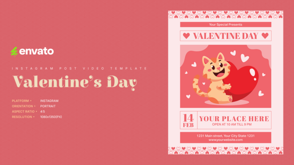 Photo of Valentine Day Instagram Post Portrait – Creative After Effects Video Template – Videohive 61545442