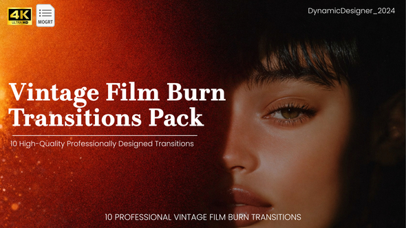 Photo of Vintage Film Burn Transitions Pack MOGRT – Videohive 61526285