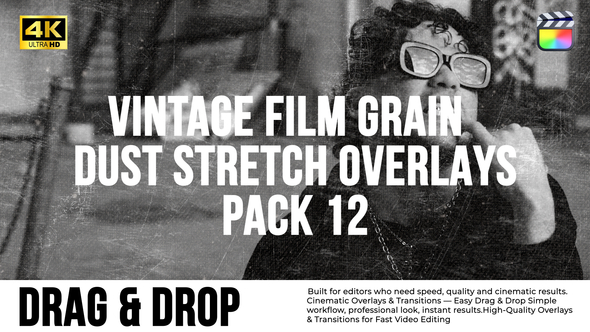 Photo of Vintage Film Grain Dust & Stretch Overlays Pack  Apple Motion – Videohive 61437837