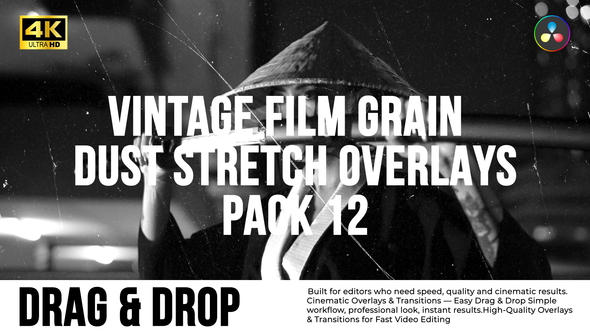 Photo of Vintage Film Grain Dust & Stretch Overlays Pack DaVinci Resolve – Videohive 61437819