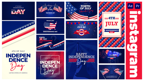 Photo of 4th of July Instagram Stories & Posters — 12 Independence Day Designs (After Effects + MOGRT) – Videohive 38216070