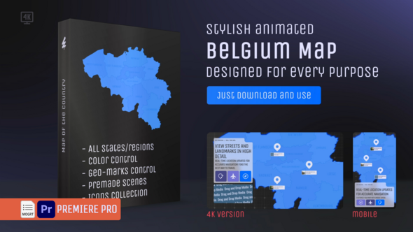 Photo of Belgium Map – Kingdom of Belgium (Belgie / Belgique) MOGRT Kit – Videohive 61681274