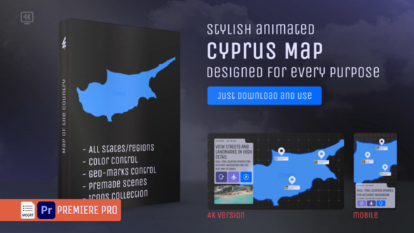 Photo of Cyprus Map – Republic of Cyprus MOGRT Kit – Videohive 62014147