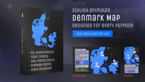 Photo of Denmark Map – Kingdom of Denmark (Danmark) Map Kit – Videohive 24269413