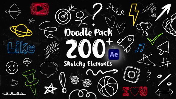 Photo of Hand-Drawn Doodle Pack for After Effects  — 222 Sketchy Marker Pen Elements – Videohive 54687058