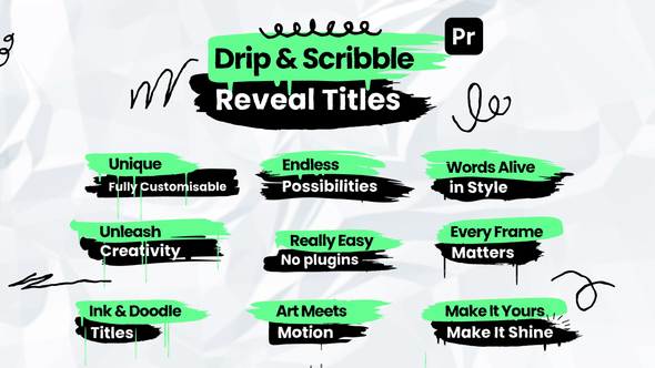 Photo of Drip & Scribble Reveal Titles – Paint Stroke + Doodle Text Reveals for Premiere Pro – Videohive 59505638