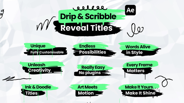 Photo of Drip & Scribble Reveal Titles – Paint Stroke + Doodle Text Reveals for After Effects – Videohive 59505474