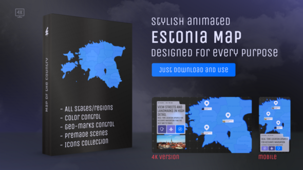 Photo of Estonia Map – Republic of Estonia (Eesti) Map Kit – Videohive 61575424