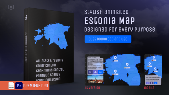 Photo of Estonia Map – Republic of Estonia (Eesti) MOGRT Kit – Videohive 61998689