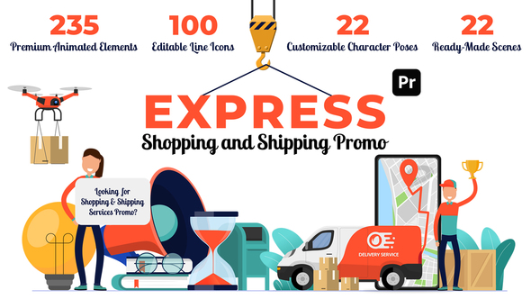 Photo of Shopping & Shipping Promo Template for Premiere Pro — Animated Characters, Vehicles & Scenes – Videohive 56992648