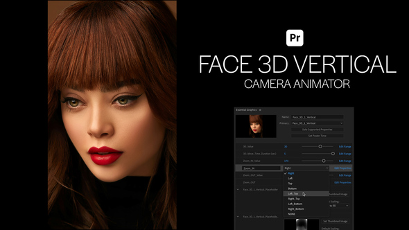 Photo of Face 3D Vertical Camera Animator for Premiere Pro – Realistic Head Turn Motion Controller – Videohive 58088280