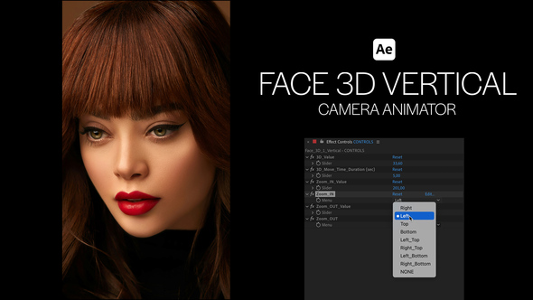Photo of Face 3D Vertical Camera Animator – Realistic Head Turn Motion Controller – Videohive 58088287
