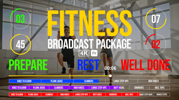 Photo of Fitness Broadcast Package for Premiere Pro – Dynamic Sports TV Graphics Animation Template – Videohive 54917742