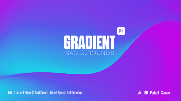 Photo of Gradient Backgrounds for Premiere Pro – Customizable 4K/HD Backdrops (No Plugins) – Videohive 57951541