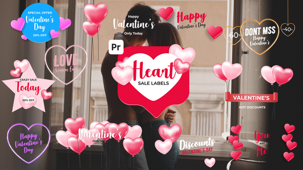 Photo of Heart Sale Labels for Premiere Pro — Love Discount Typography – Videohive 54148394