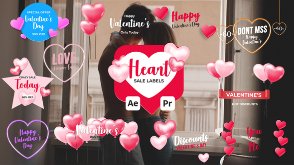 Photo of Heart Sale Labels for After Effects & Premiere Pro — Love Discount Typography – Videohive 51341570