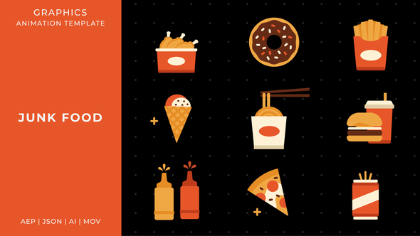 Photo of Junk Food Graphic Animation Template | After Effects – Videohive 61986976