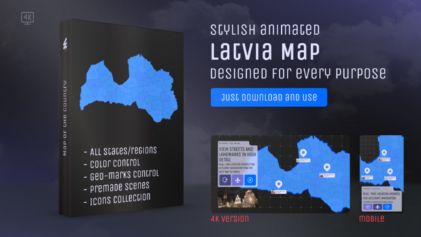 Photo of Latvia Map – Republic of Latvia (Latvija) Map Kit – Videohive 61901868