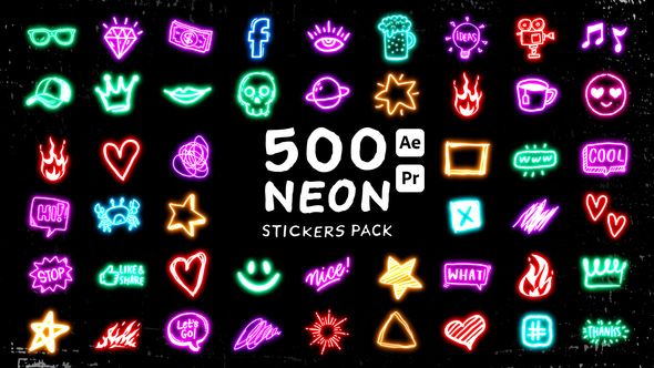 Photo of Neon Stickers Pack – Glowing Animated Social Media Elements Collection – Videohive 55711102
