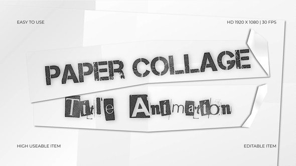 Photo of Paper Collage Title Animation – Videohive 61676763