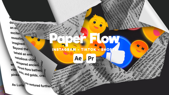 Photo of PaperFlow Vertical — Handcrafted Paper Texture Transitions for Reels, TikTok & Shorts – Videohive 59465042